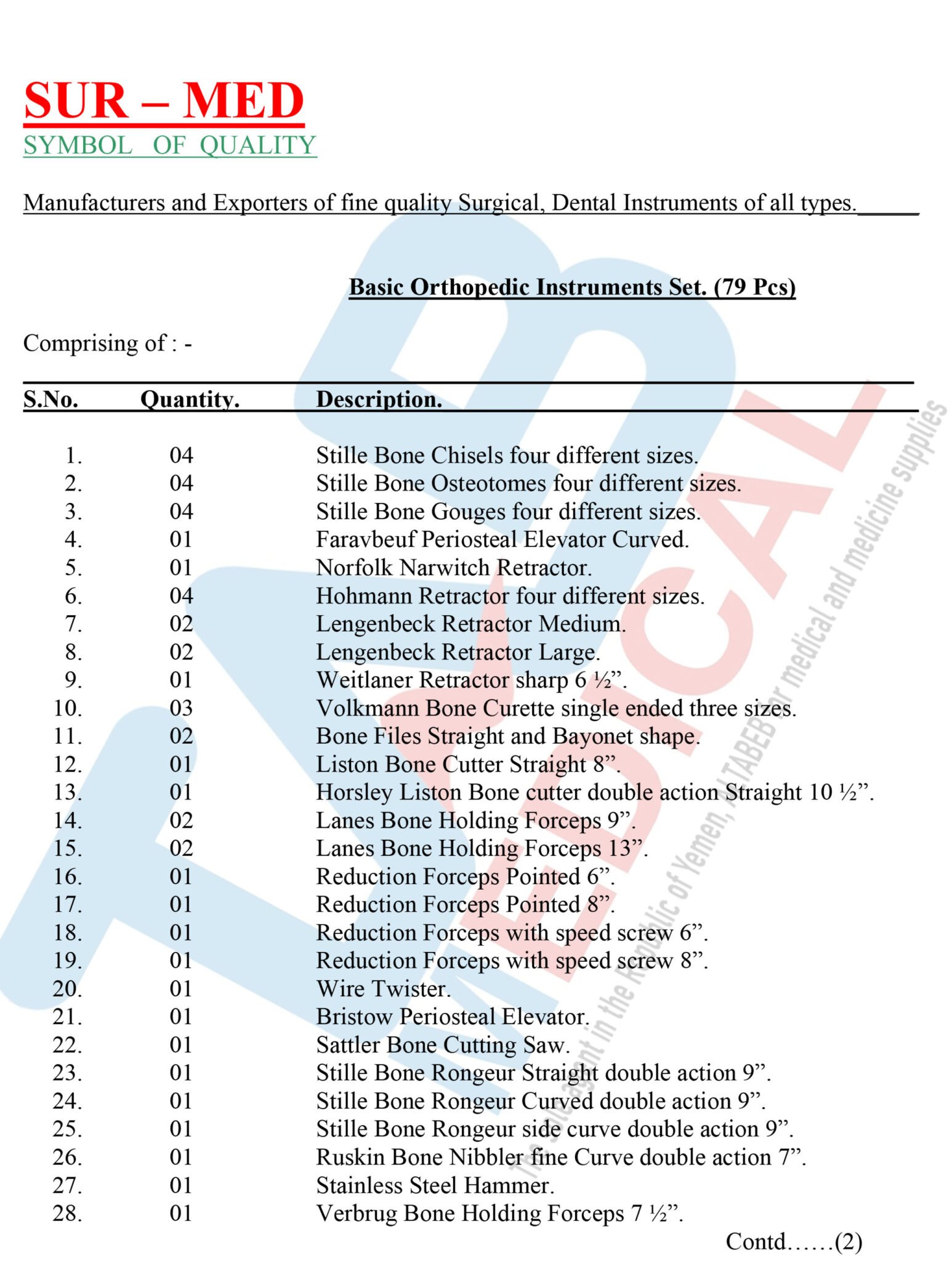 Basic Orthopedic Instruments Set – ALTABEB MED
