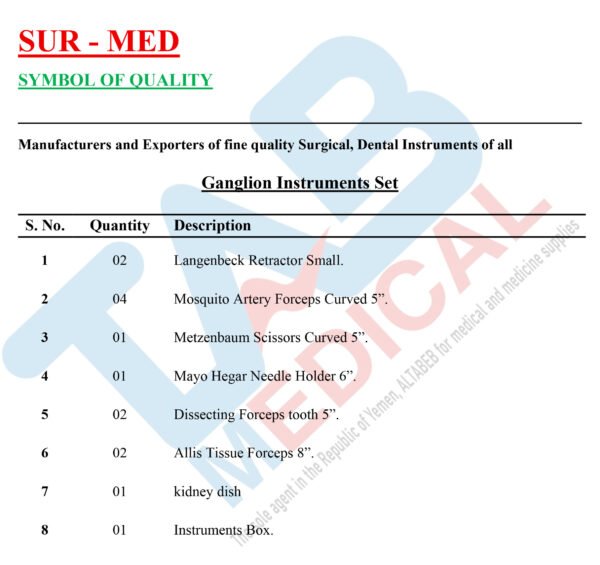 Ganglion Surgery Instruments Set - Image 2