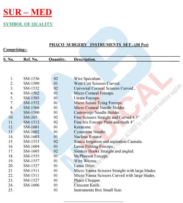 PHACO Surgery Instruments Set - Image 2