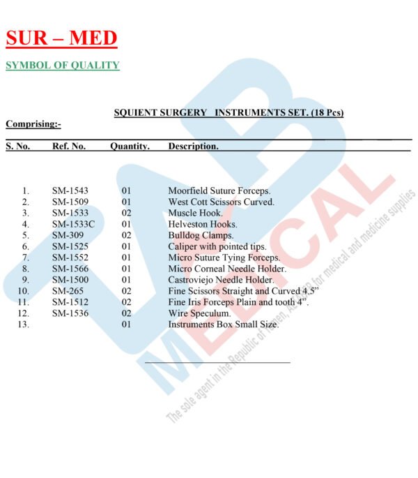 Squint Surgery Instruments Set - Image 2
